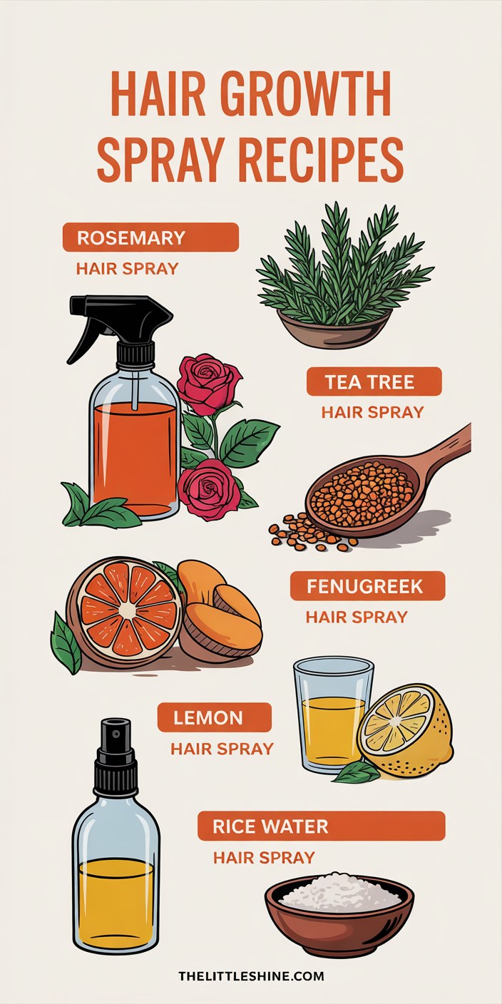 DIY Hair Growth Spray Recipes with Rosemary Tea Tree Fenugreek
