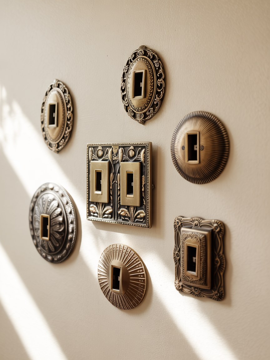 Ornate Switch Plate Covers Transform Rental Bathrooms Elegantly