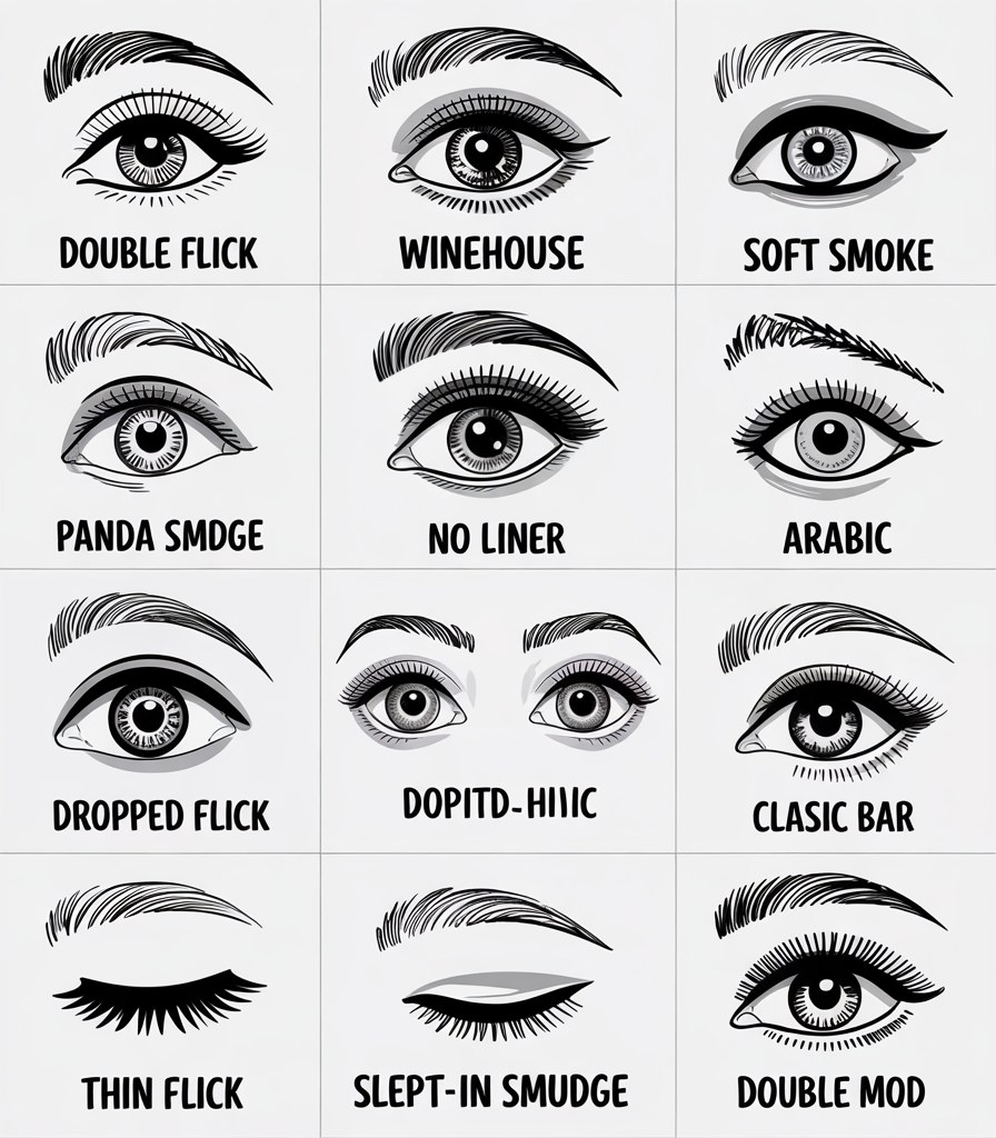 12 Eye Makeup Eyeliner Styles Guide for Beginners & Pros