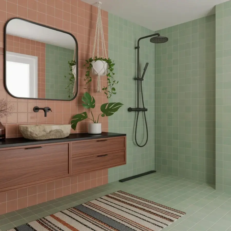Avoid this common boho bathroom mistake — too many patterns at once can ruin the vibe