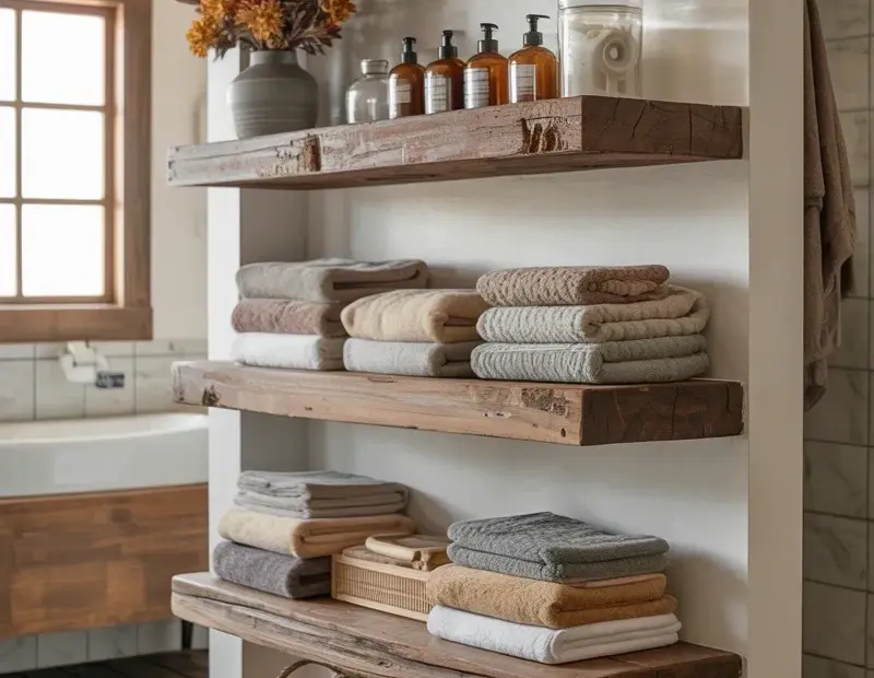 Rustic bathroom shelving ideas: skip this common overcrowding mistake