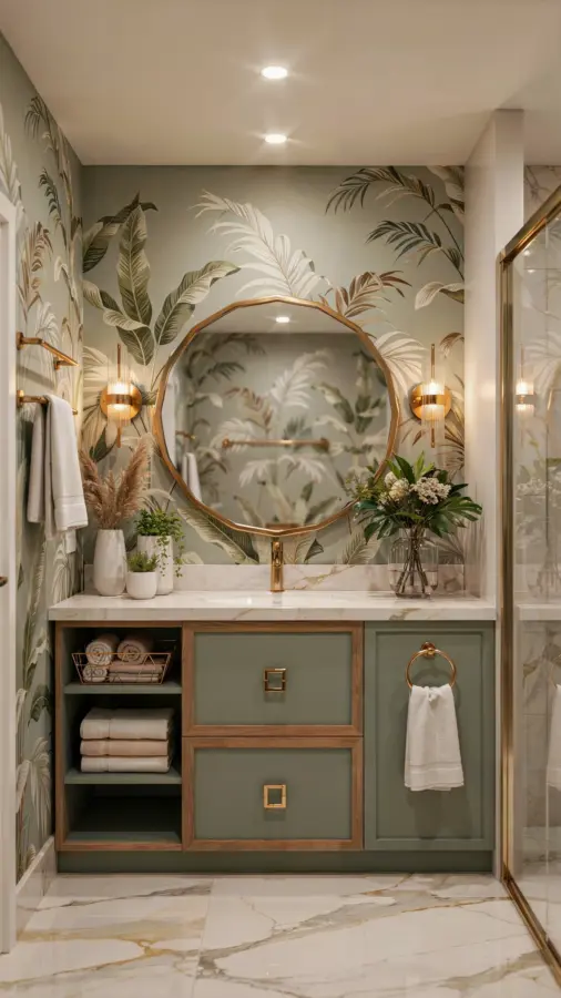 28 Green Bathroom Designs | Modern Vintage Blend | Glamorous Bathroom Decor