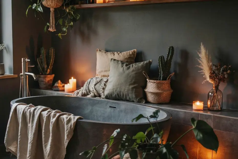 Boho Bathroom Makeover: Green & White Before + After