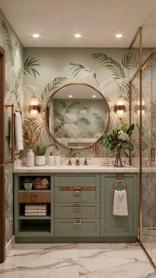 Green Bathroom Designs: How to Mix Modern & Vintage
