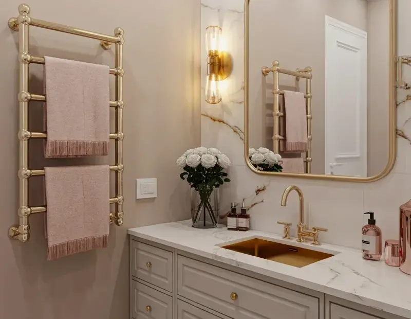 Marble Bathroom Vanity with Gold Hardware - Easy Ways to Get This Look