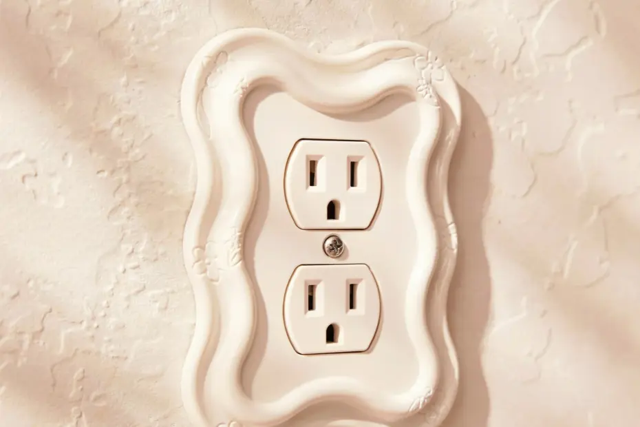 Wavy Electrical Outlet Cover | Dopamine Decor Idea for a Playful Bathroom